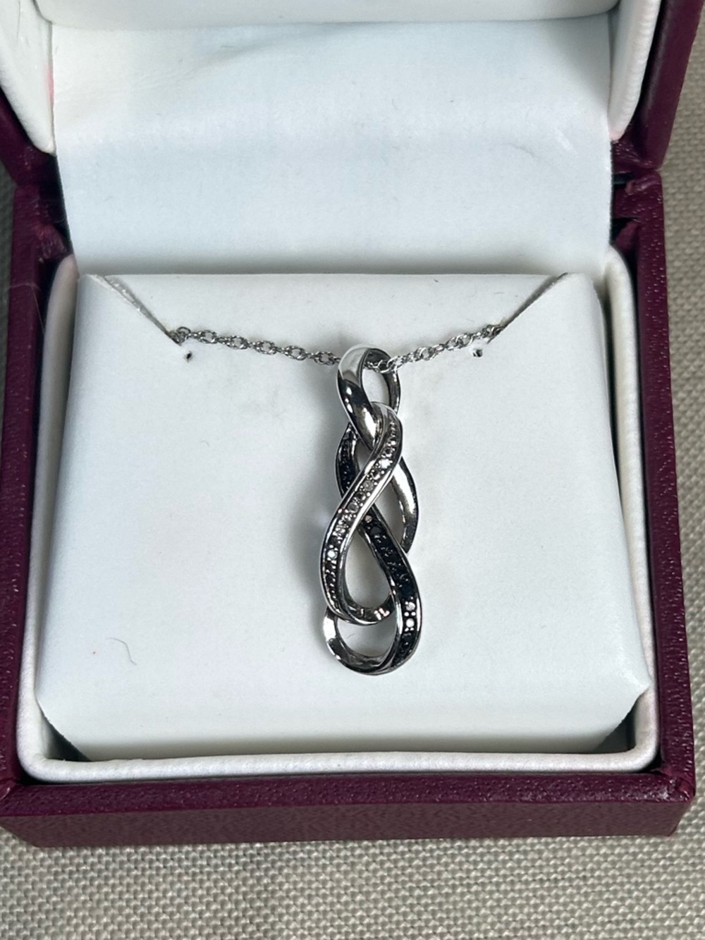 Helzberg Diamonds Silver Infinity Twist Pendant Necklace